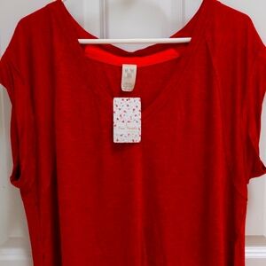NWT Free People Red Cap Sleeve Slug   Size XS Slug Tee.